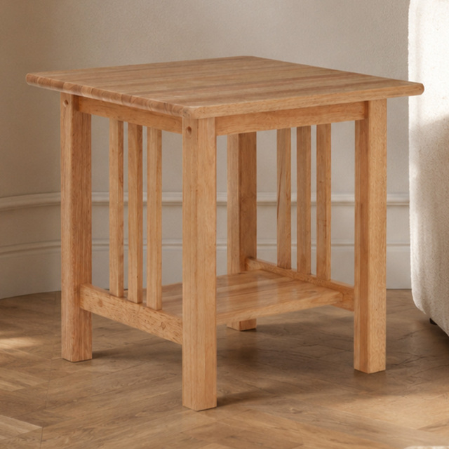 Premier Housewares Single Shelf Solid Wood Square Side Table - image 1