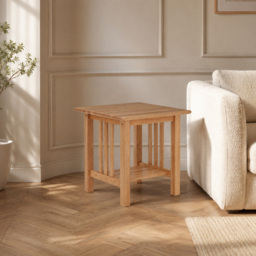 Premier Housewares Single Shelf Solid Wood Square Side Table - thumbnail 3
