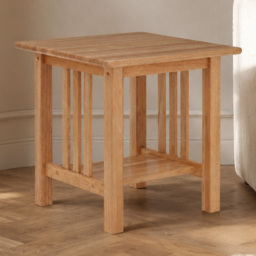 Premier Housewares Single Shelf Solid Wood Square Side Table