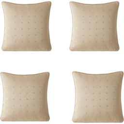 Alan Symonds Latte Dobby Square Cushion with Polyester Filled Pad 45 x 45cm 4 Pack