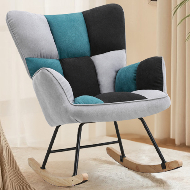 Living and Home Upholstered Tufted Rocking Chair - image 1