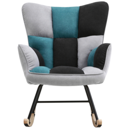 Living and Home Upholstered Tufted Rocking Chair - thumbnail 2