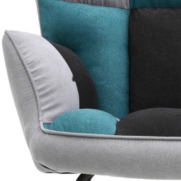 Living and Home Upholstered Tufted Rocking Chair - thumbnail 4