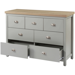 Home Source Avon Grey 7 Drawer Storage Chest - thumbnail 3