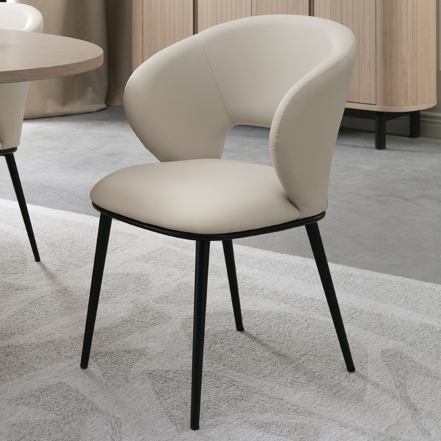 Bentley Designs Luca Ivory Faux Leather Upholstered Dining Chair Set of 2 - image 1
