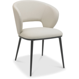 Bentley Designs Luca Ivory Faux Leather Upholstered Dining Chair Set of 2 - thumbnail 2