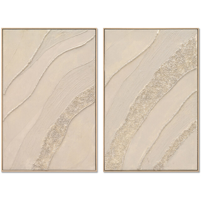 Textured Abstract Canvas Taupe - image 1