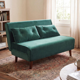 Portland Double Sleeper Green Velvet Sofa Bed