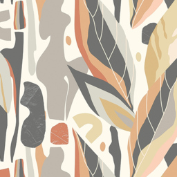 Origin Murals Abstract Leaf Shapes Grey Wall Mural - thumbnail 2