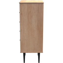 Crowndale Hong Kong 5 Drawer Nebraska Oak Tall Bedside Cabinet Ready Assembled - thumbnail 3