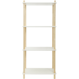 FurnitureHMD White and Natural 4 Tier Wood and MDF Large Bookshelf - thumbnail 2