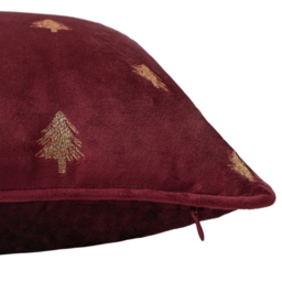Embroidered Christmas Tree Velvet Cushion - 30x50cm - thumbnail 4