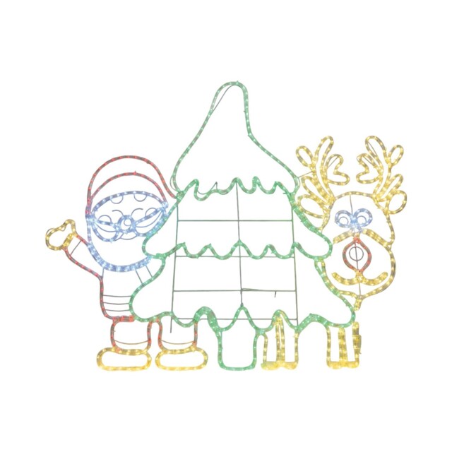 Multicolour 600 LED Santa Reindeer Tree Outdoor Christmas Rope Light