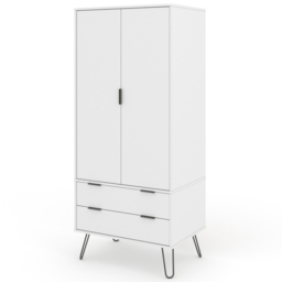 Core Products Augusta 2 Door 2 Drawer White Wardrobe - thumbnail 3