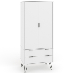 Core Products Augusta 2 Door 2 Drawer White Wardrobe - thumbnail 4