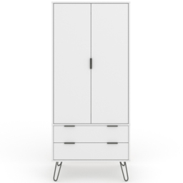 Core Products Augusta 2 Door 2 Drawer White Wardrobe - thumbnail 2