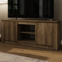 GFW Canyon Oak Grey 2 Door 2 Shelf TV Unit