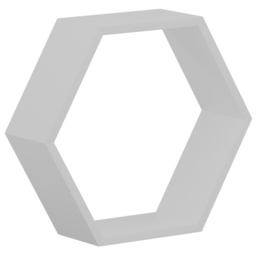 Homebase Hexagon White Matte Wall Shelf 3 Pack - thumbnail 3