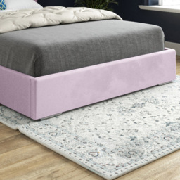 Alma Pink Small Single Velvet Upholstered Bed Frame with Chesterfield Headboard - thumbnail 4
