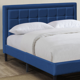 Brooklyn Double Blue Buttoned Headboard Bed Frame - thumbnail 2