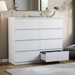 Vida Designs Denver White 8 Drawer Chest of Drawers - thumbnail 4