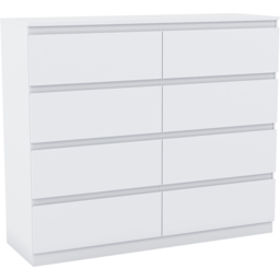 Vida Designs Denver White 8 Drawer Chest of Drawers - thumbnail 2