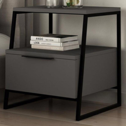 FWStyle Pal Anthracite Single Door Bedside Table