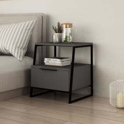 FWStyle Pal Anthracite Single Door Bedside Table - thumbnail 4