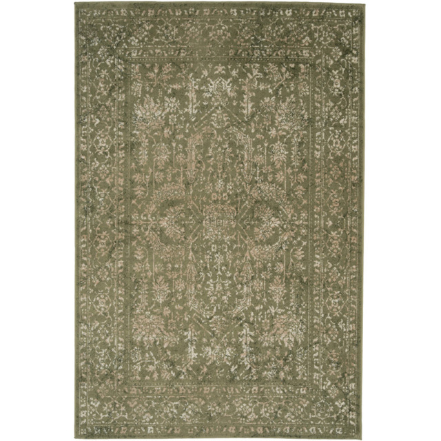 Kukoon Oscar Linden Flat Vintage Green Medallion Rug 200 x 290cm - image 1