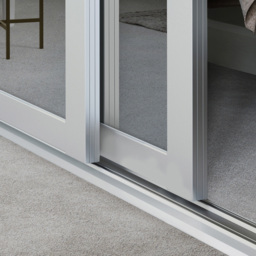 Spacepro Shaker Single Panel White Frame Mirror Sliding Door 2220 x 610mm - thumbnail 4