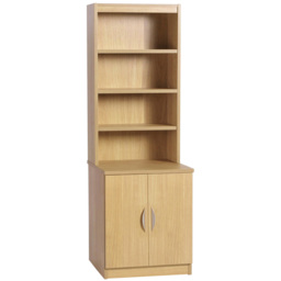 R White Cabinets 2 Door Brown Desk Height Cupboard with Hutch - thumbnail 2