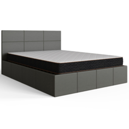 GFW Double Dark Grey End Lift Ottoman Bed with Stitched Headboard - thumbnail 2