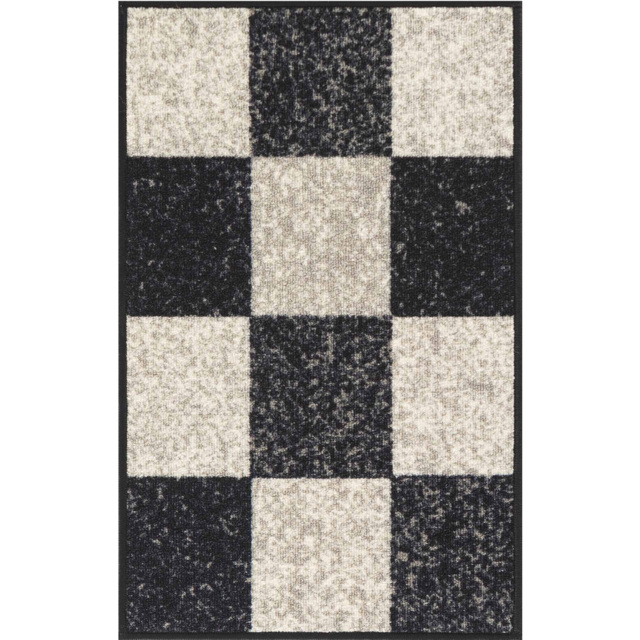 Desire Rugs Black Anti Slip Square Design Door Mat 57 x 90cm - image 1