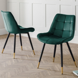 Julian Bowen Hadid Set of 2 Green Dining Chair