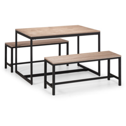 Julian Bowen Tribeca 2 Seater Sonoma Oak Dining Bench - thumbnail 4