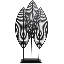 Black Layered Leaf Ornament 50cm - thumbnail 1