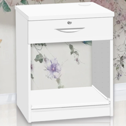 R White Cabinets White Single Drawer Printer Desk Stand - thumbnail 1