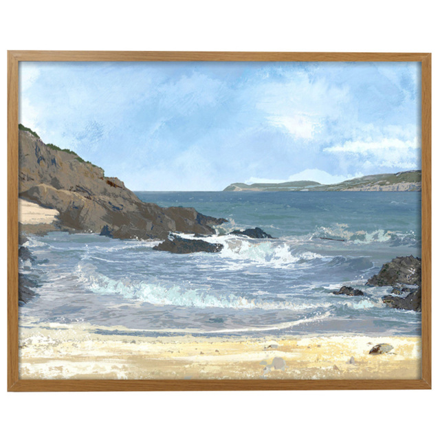 Laura Ashley Rocky Cove Wooden Frame Wall Art 50 x 70cm - image 1