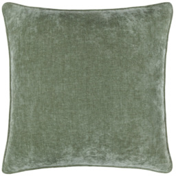 Yard Heavy Chenille Green Piped Polyester Filled Cushion 50 x 50cm