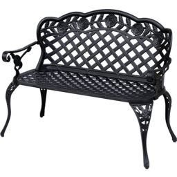 Outsunny 2 Seater Black Garden Bench - thumbnail 2