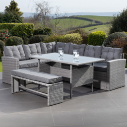 Artemis Piana 10 Seater Grey Outdoor Rattan Corner Sofa