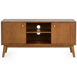 Julian Bowen Lowry 2 Door 2 Shelf Cherry Ash Wood TV Unit - thumbnail 3