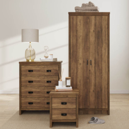 GFW Boston Knotty Oak 3 Piece Bedroom Furniture Set