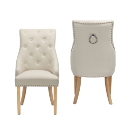 Set of 2 Annabelle Woven Fabric Dining Chairs - Natural - thumbnail 2