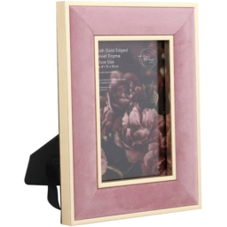 Gold Edged Velvet Photo Frame Blush - thumbnail 3