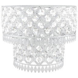 Crystal Leaf Tip Tier Silver Pendant Shade 23cm