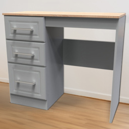 Crowndale Kent 3 Drawer Dusk Grey Bardolino Oak Vanity Dressing Table