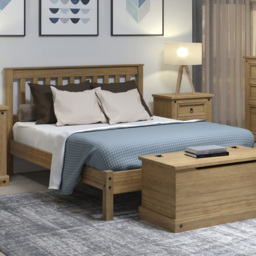 Leighton Double Waxed Pine Slatted Low End Bedstead - thumbnail 1