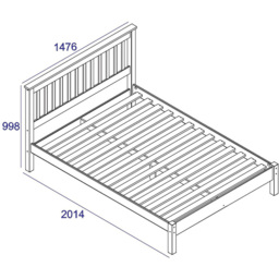 Leighton Double Waxed Pine Slatted Low End Bedstead - thumbnail 3