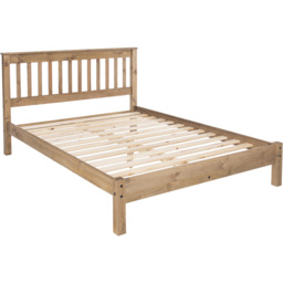 Leighton Double Waxed Pine Slatted Low End Bedstead - thumbnail 2
